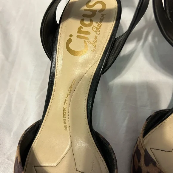 Circus Sam Edelman Tabitha Leopard Brown and Black Pointed Toe Heels size 7 - Picture 5 of 10